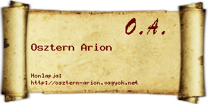 Osztern Arion névjegykártya
